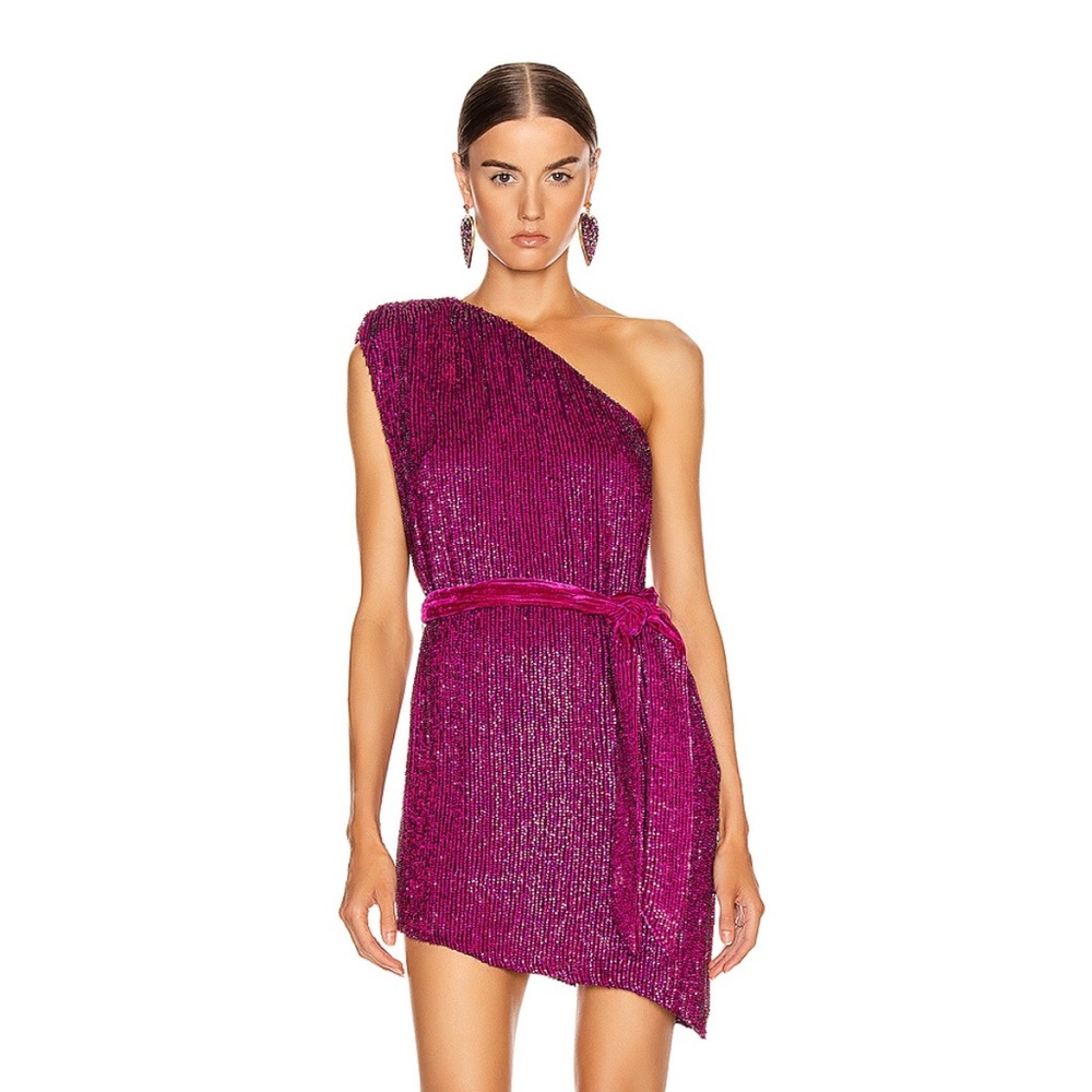 Retrofete Medium Magenta Ella One Shoulder Dress